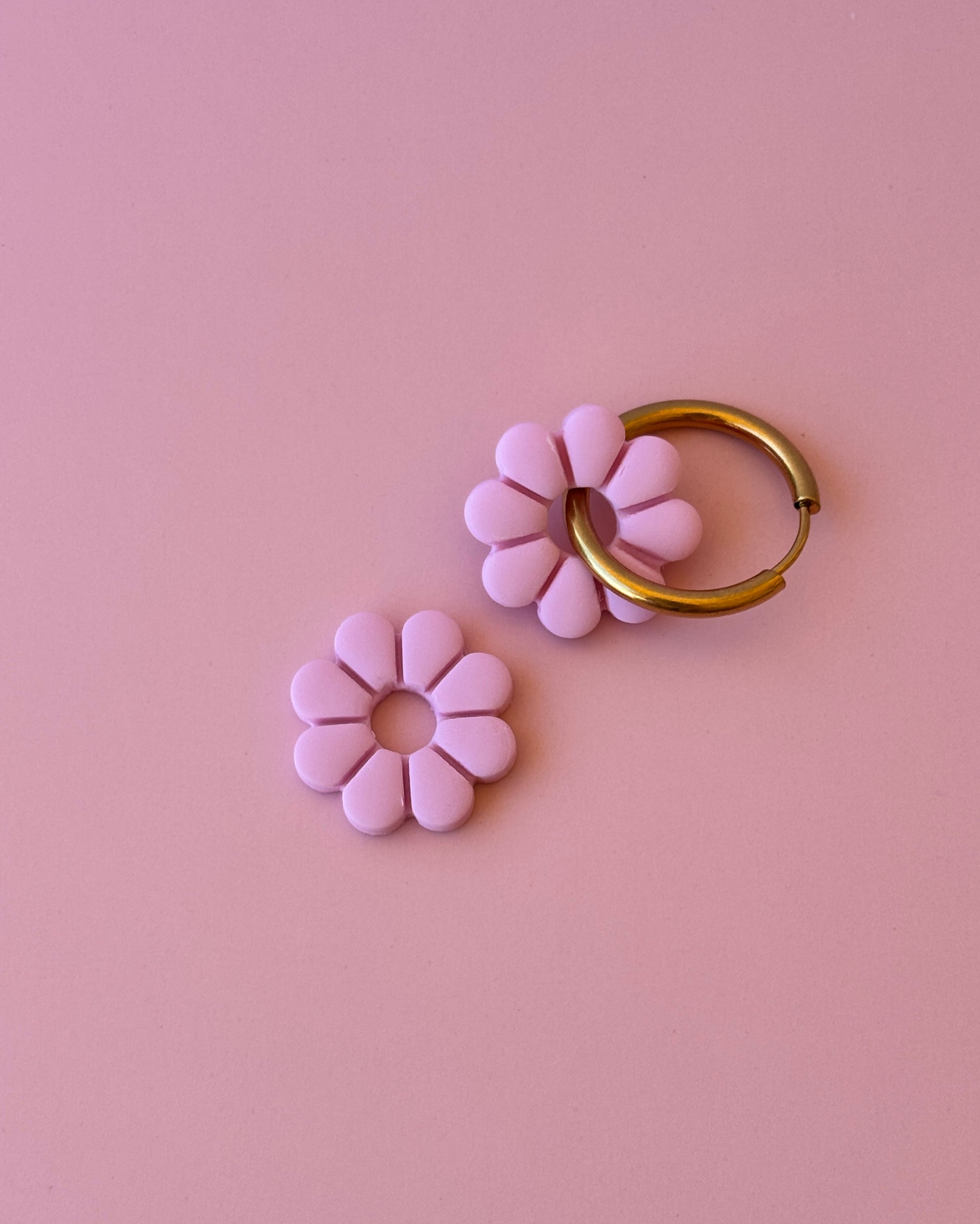 Charms flor 4 rosa pastel