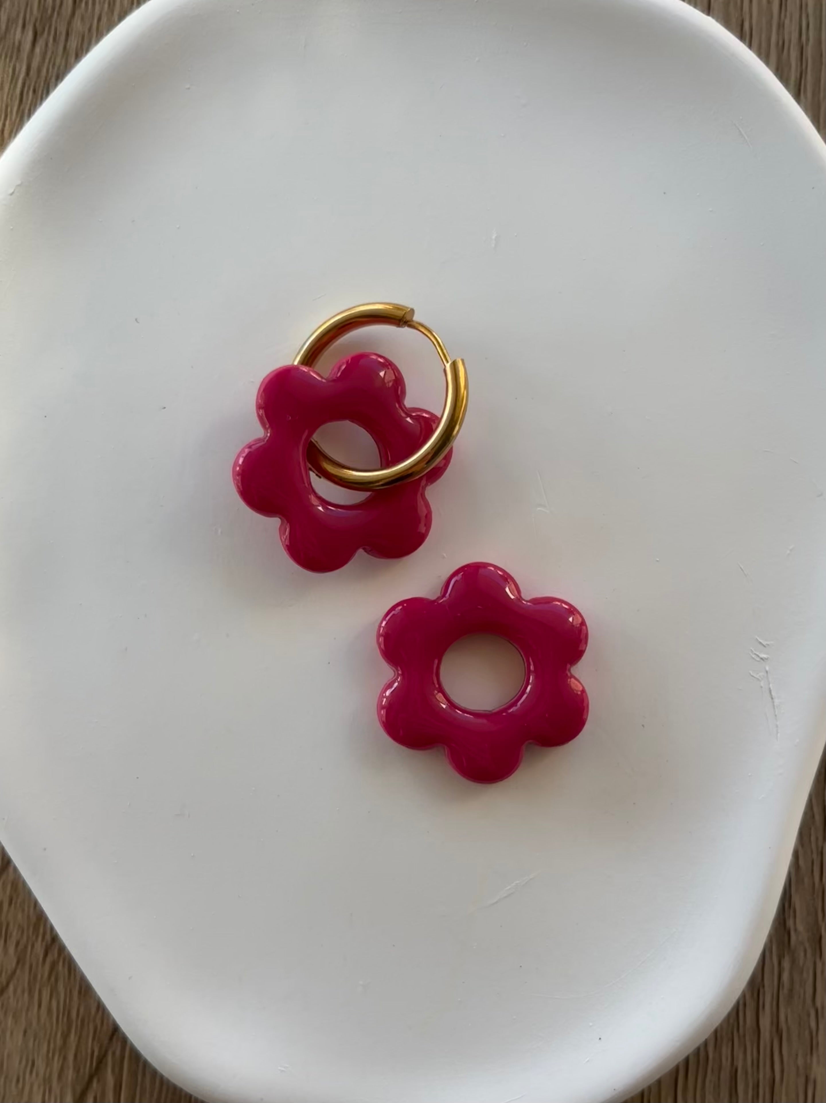 Charms Flor Rosa fucsia