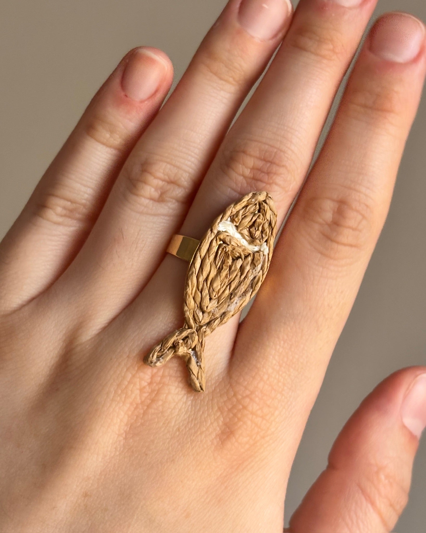 Anillo Pez rafia