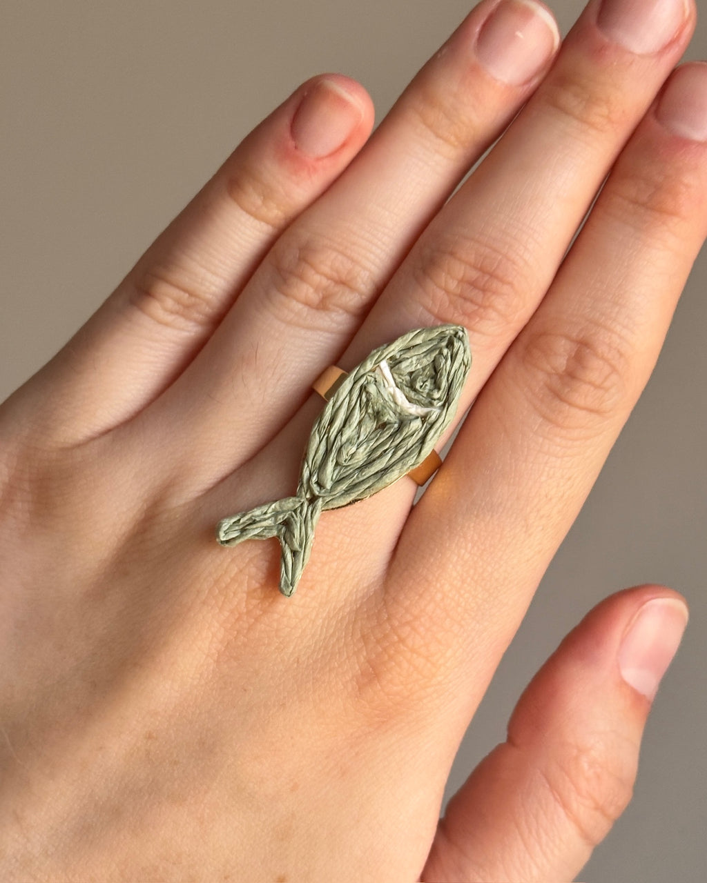 Anillo Pez rafia