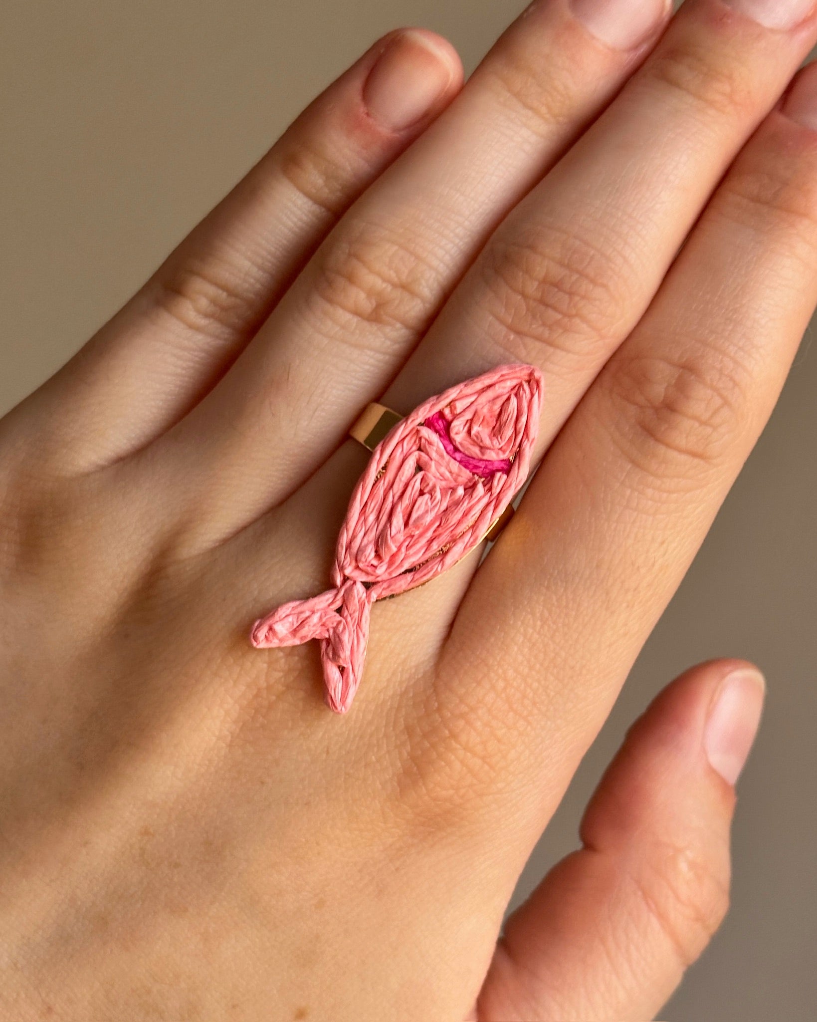 Anillo Pez rafia