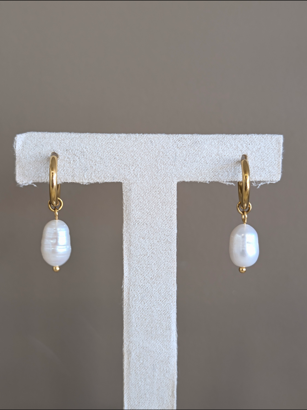Pendientes aro perla redonda