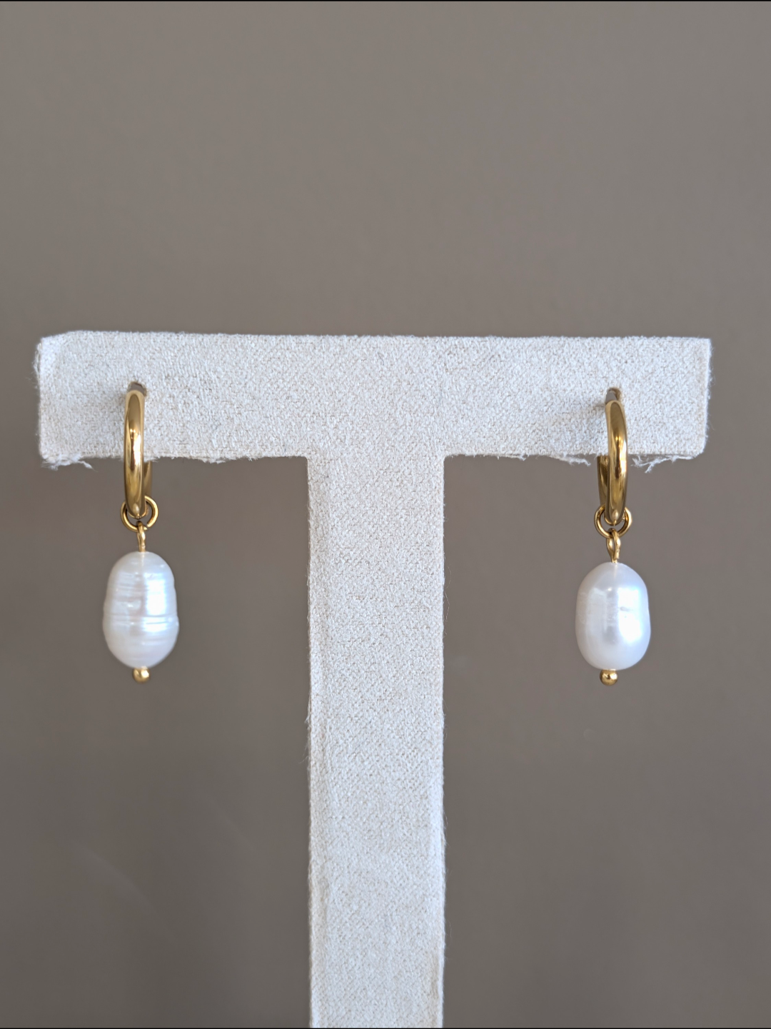 Pendientes aro perla redonda