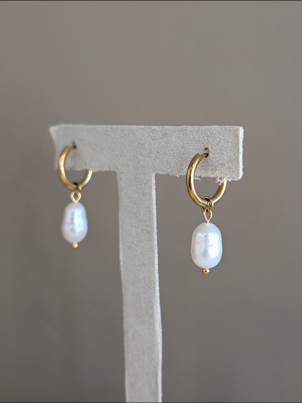 Pendientes aro perla redonda