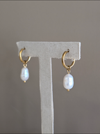 Pendientes aro perla redonda