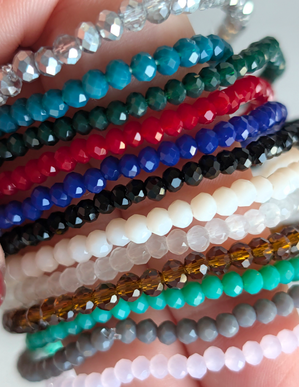 Pulsera elástica cristales facetados *charm bar*