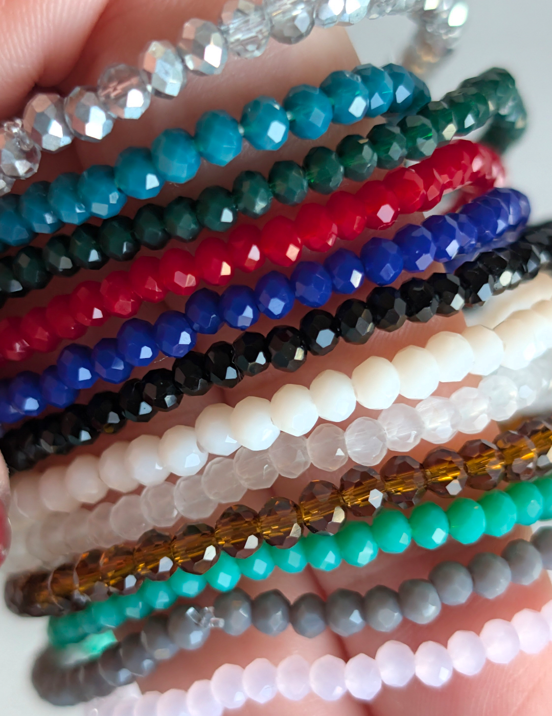 Pulsera elástica cristales facetados *charm bar*
